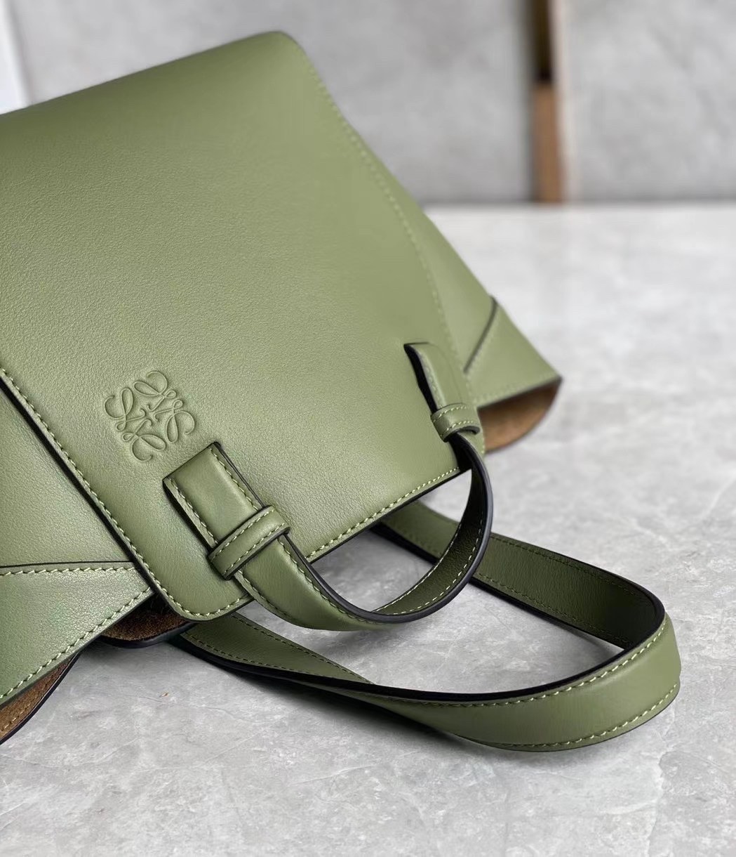 Loewe Hammock Nugget Bag In Avocado Green Calfskin