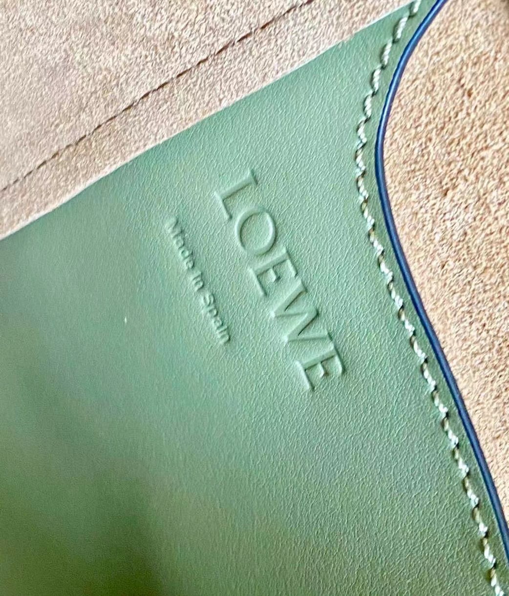 Loewe Hammock Nugget Bag In Avocado Green Calfskin