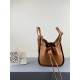 Loewe Mini Hammock Drawstring Bag In Brown Leather