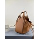 Loewe Mini Hammock Drawstring Bag In Brown Leather