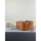 Loewe Mini Hammock Drawstring Bag In Brown Leather