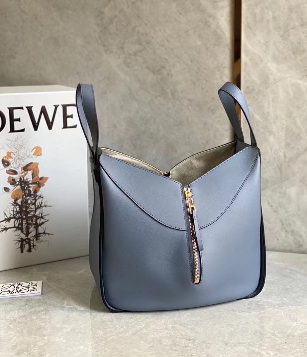 Loewe Hammock Small Bag In Atlantic Blue Calfskin