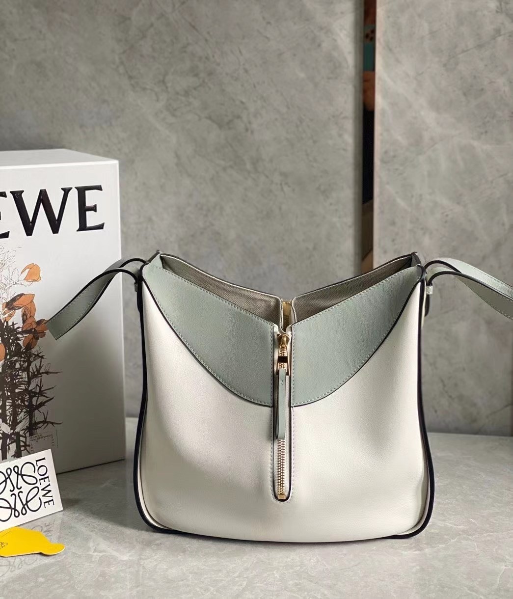 Loewe Small Hammock Multicolour Bag In Grey Calfskin