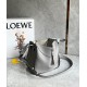 Loewe Compact Hammock Bag in Pearl Grey Grained Calfskin