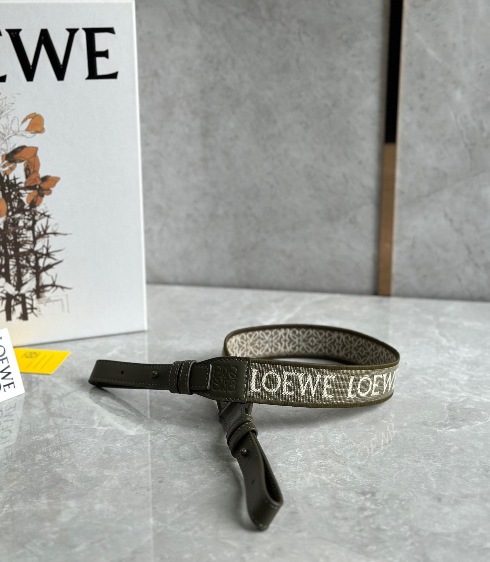 Loewe Compact Hammock Bag in Khaki Green Satin Calfskin