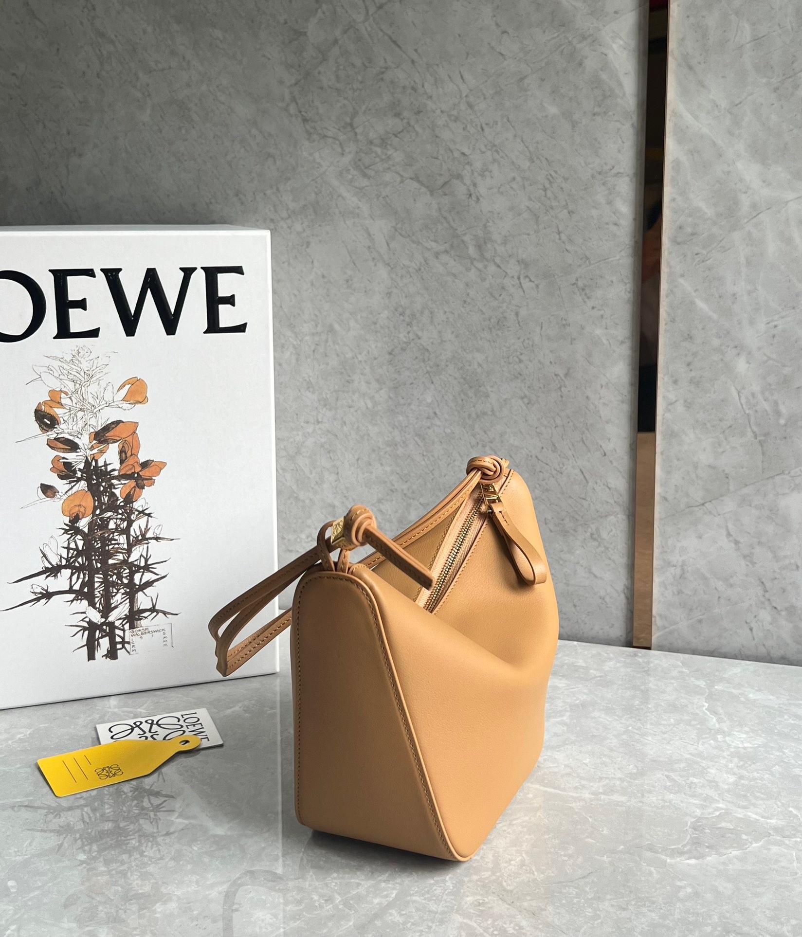 Loewe Mini Hammock Hobo Bag in Light Brown Calfskin