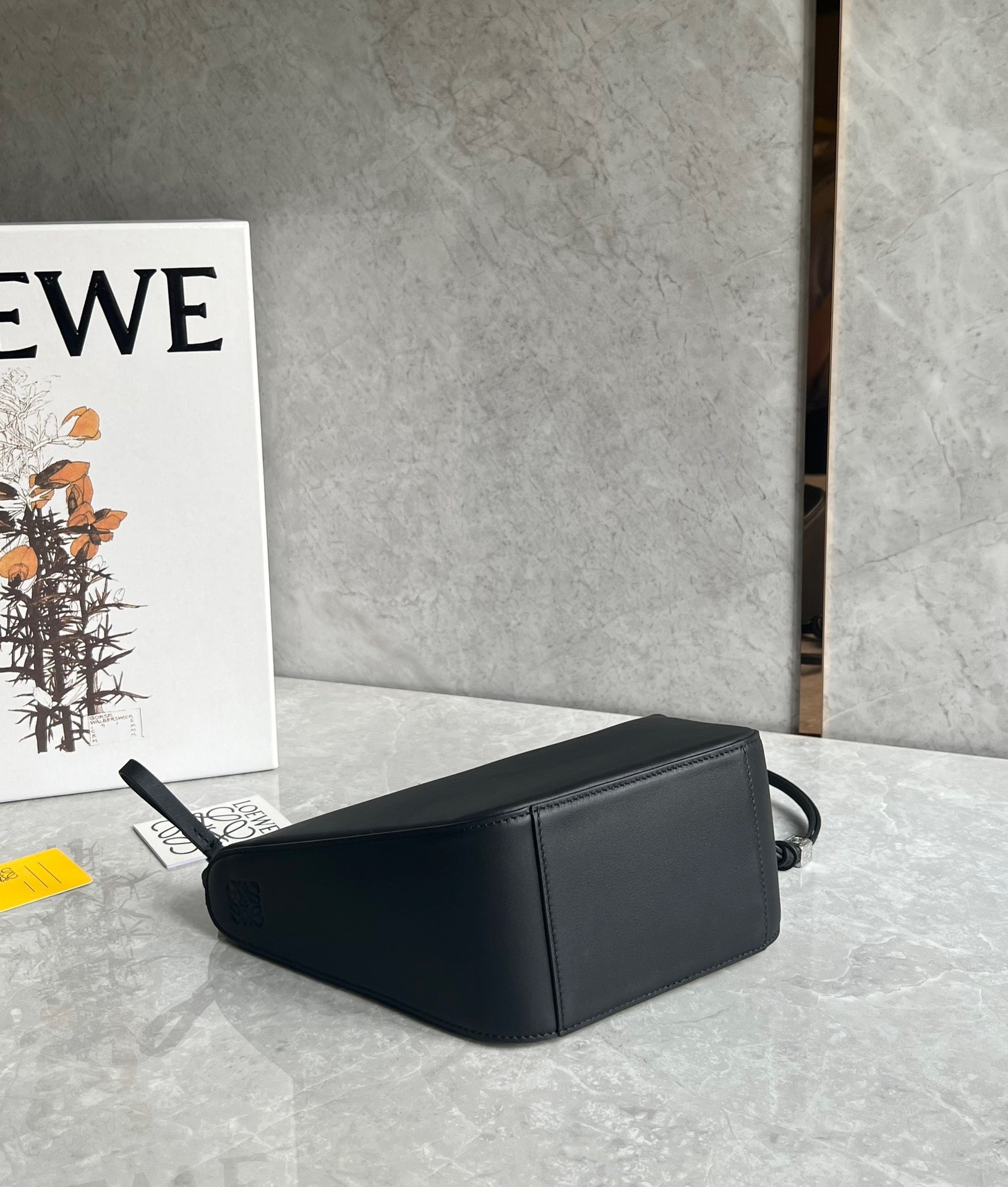 Loewe Mini Hammock Hobo Bag in Black Calfskin