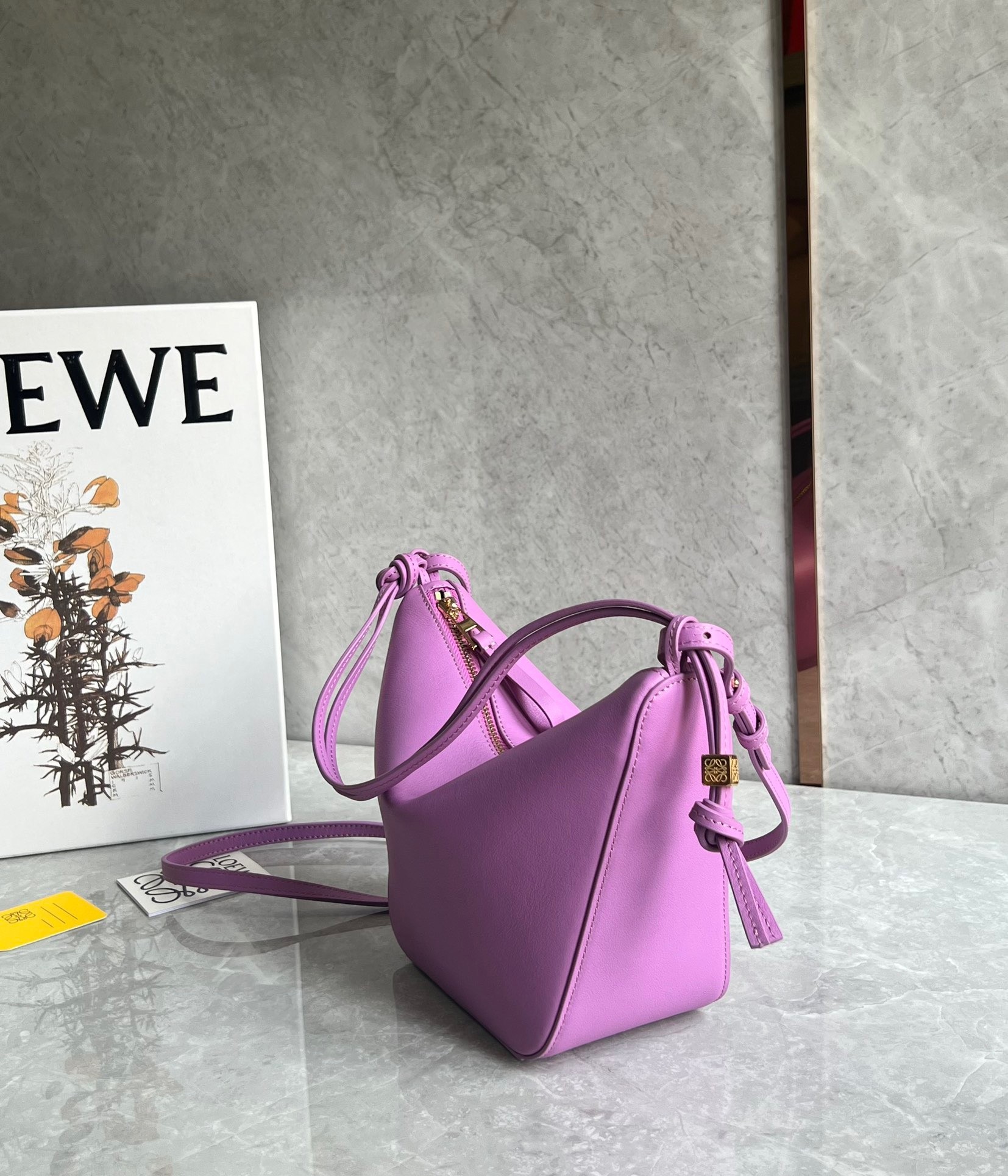 Loewe Mini Hammock Hobo Bag in Rockrose Calfskin