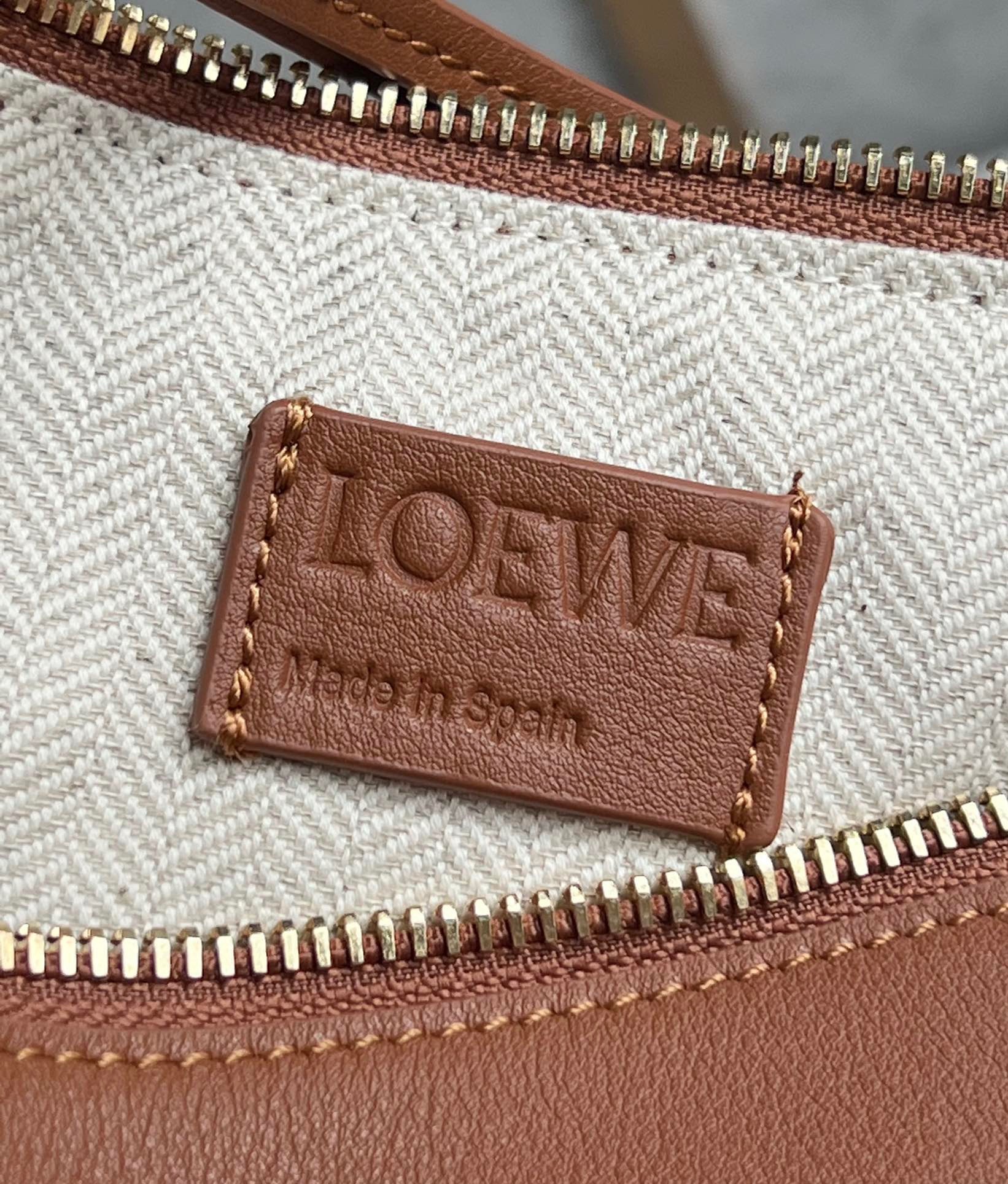 Loewe Mini Hammock Hobo Bag in Brown Calfskin