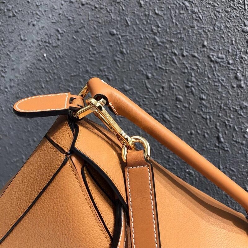 Loewe Small Puzzle Bag In Tan Grained Calfskin