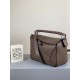 Loewe Small Puzzle Bag In Dark Taupe Grained Calfskin