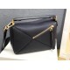 Loewe Small Puzzle Bag In Dark Blue Grained Calfskin