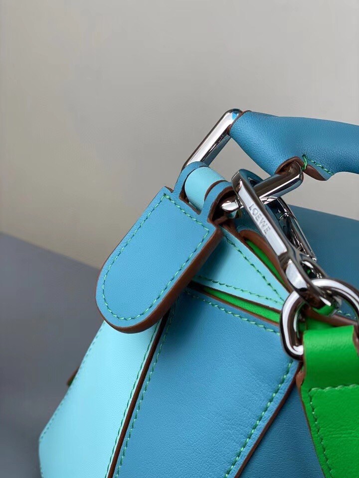 Loewe Small Puzzle Bag In Blue/Blueberry/Lilas Calfskin