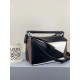 Loewe Small Puzzle Bag In Black/Taupe/White Calfskin