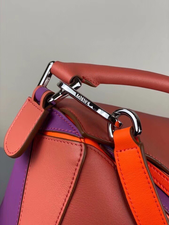 Loewe Small Puzzle Bag In Grapefruit/Mauve/Lilas Calfskin