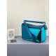 Loewe Small Puzzle Bag In Lagoon/Black/Blue Calfskin