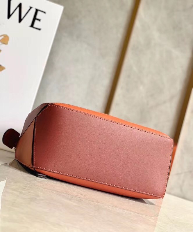 Loewe Small Puzzle Bag In Tan/Orange/Camel Calfskin