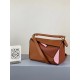 Loewe Small Puzzle Bag In Brown/Pink/Camel Calfskin