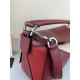 Loewe Small Puzzle Bag In Bordeaux/Garnet/White Calfskin