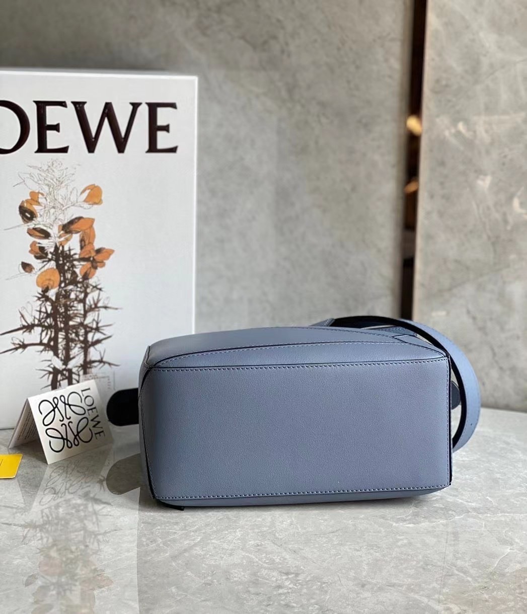 Loewe Puzzle Small Bag In Atlantic Blue Calfskin Leather