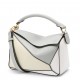 Loewe Puzzle Small Bag In Grey/Cream/White Calfskin