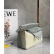 Loewe Puzzle Small Bag In Grey/Cream/White Calfskin