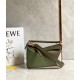 Loewe Puzzle Small Bag In Green/Oat Calfskin