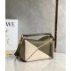 Loewe Puzzle Small Bag In Green/Oat Calfskin