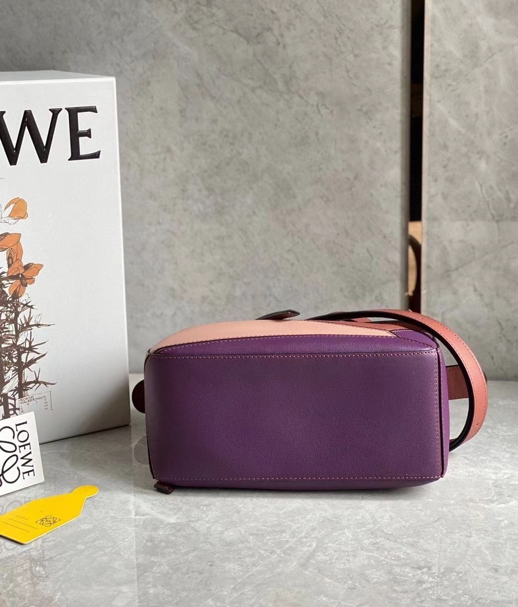 Loewe Puzzle Small Bag In Purple/Caramel/Blossom Calfskin