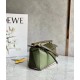 Loewe Puzzle Mini Bag In Green/Oat Calfskin