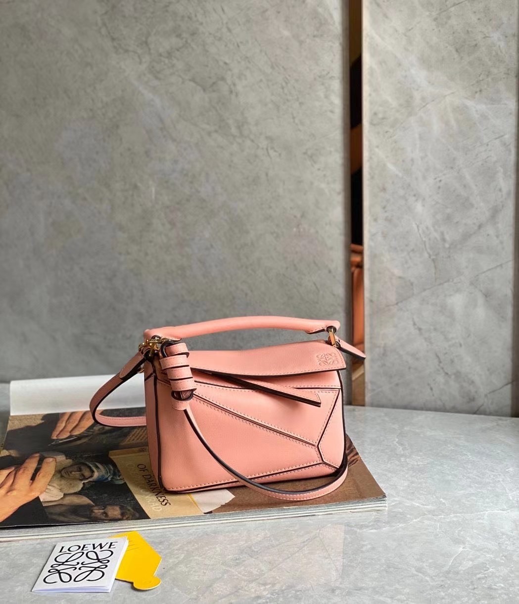 Loewe Puzzle Mini Bag In Blossom Calfskin Leather