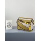 Loewe Mini Puzzle Bag In Ochre/White/Yellow Calfskin