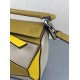 Loewe Mini Puzzle Bag In Ochre/White/Yellow Calfskin