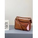 Loewe Mini Puzzle Bag In Brown/Camel/Pink Calfskin