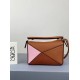 Loewe Mini Puzzle Bag In Brown/Camel/Pink Calfskin