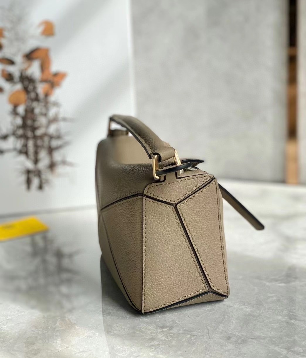 Loewe Puzzle Mini Bag In Sandy Grained Calfskin