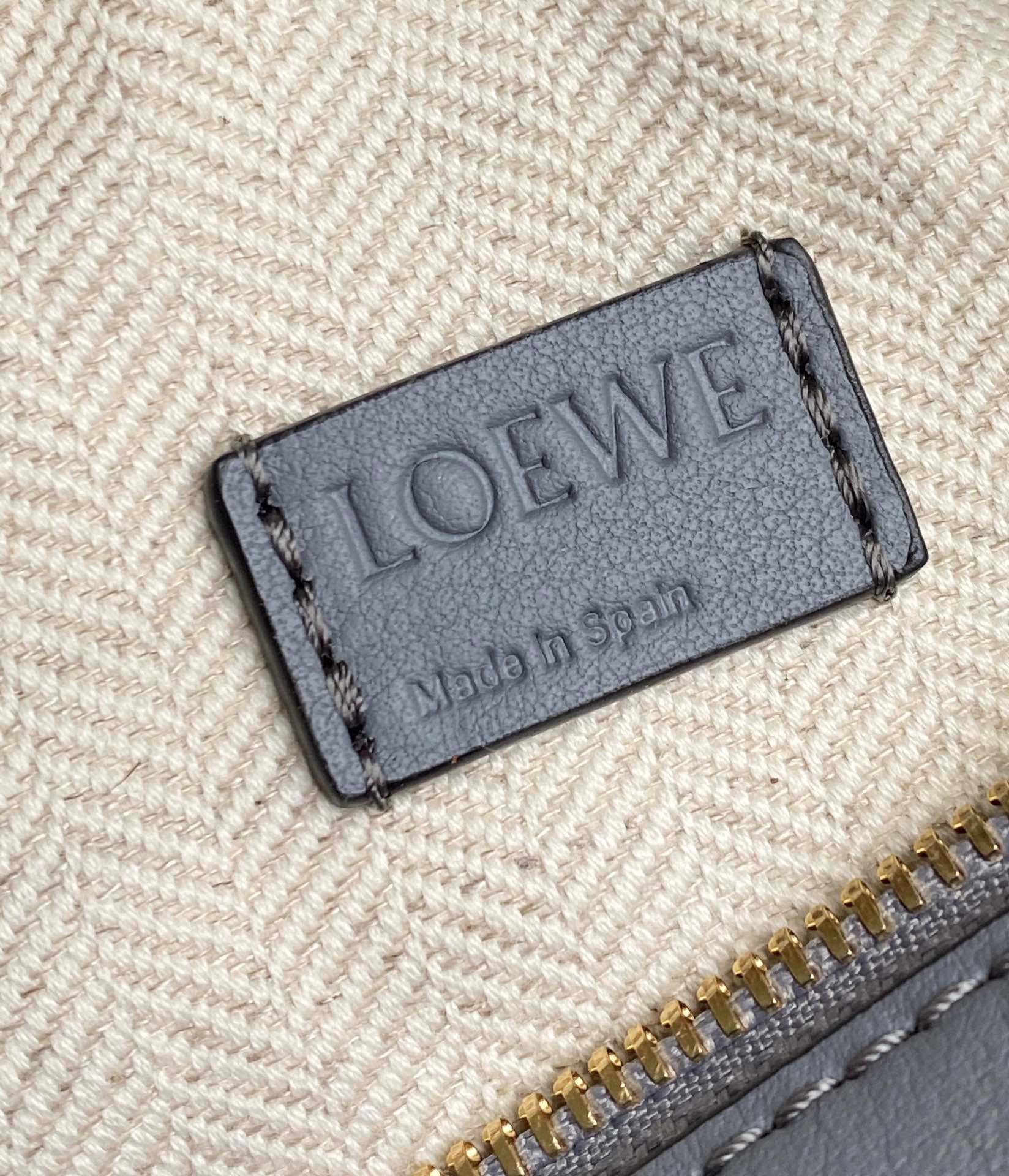 Loewe Puzzle Mini Bag In Asphalt Grey/Nude/Green Calfskin