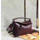 Loewe Puzzle Small Bag In Burgundy Satin Calfskin