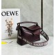 Loewe Puzzle Small Bag In Burgundy Satin Calfskin