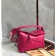 Loewe Puzzle Edge Small Bag In Ruby Red Satin Calfskin