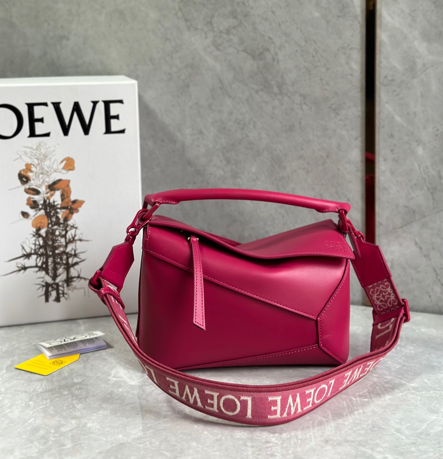 Loewe Puzzle Edge Small Bag In Ruby Red Satin Calfskin