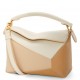 Loewe Puzzle Small Bag in Multicolor Angora and Beige Calfskin