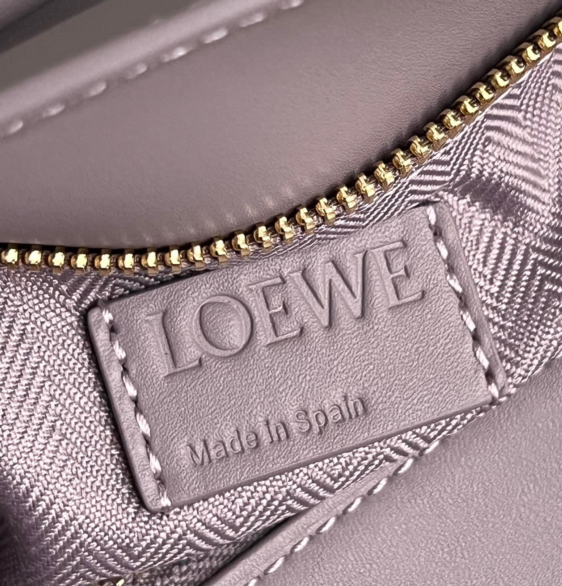 Loewe Puzzle Edge Small Bag In Pale Aubergine Satin Calfskin