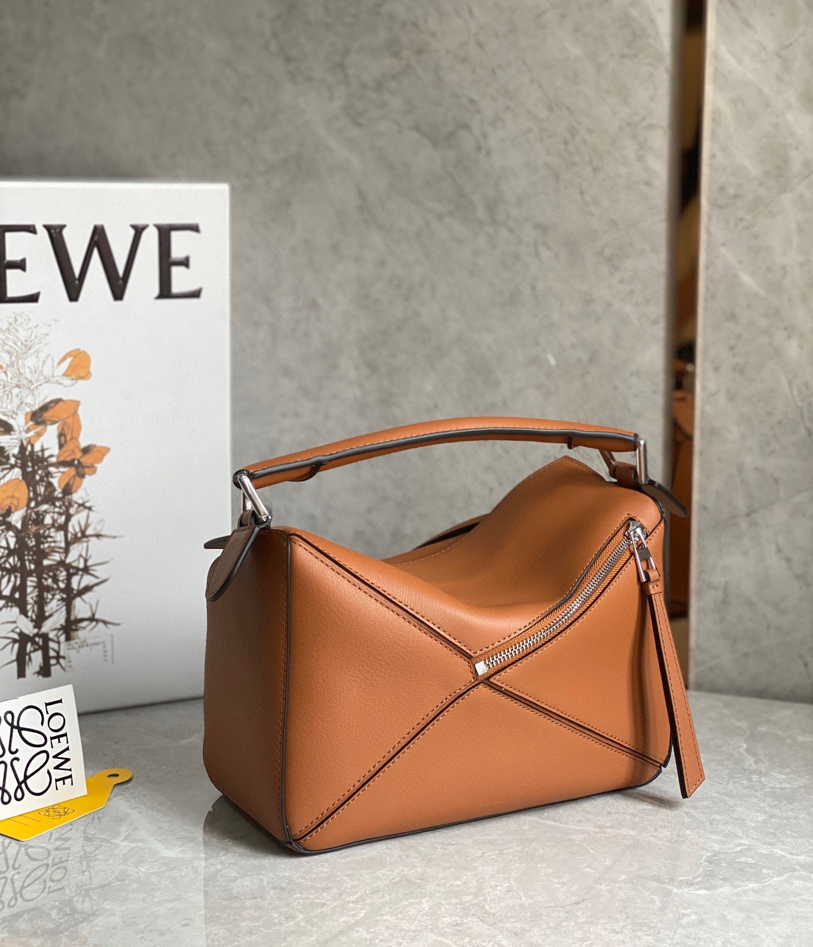 Loewe Puzzle Small Bag In Tan Classic Calfskin