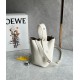 Loewe Mini Pebble Bucket Bag in White Grained Leather