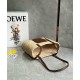 Loewe Small Square Basket Bag in Raffia and Brown Calfskin