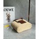 Loewe Small Square Basket Bag in Raffia and Brown Calfskin