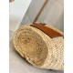 Loewe Small Basket Bag in Raffia and Brown Calfskin