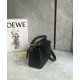 Loewe Puzzle Small Bag in Black Calfskin with Woven Handle