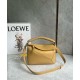 Loewe Puzzle Small Bag in Sahara Calfskin with Woven Handle